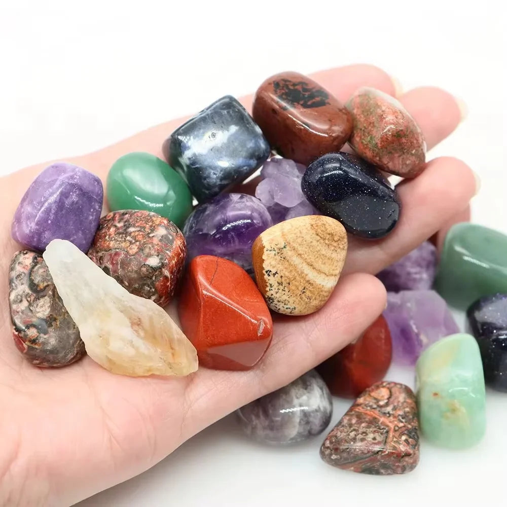 Natural Tumbled Stones Bulk Polished Moonstone Rocks Gemstones Assorted Healing Crystals for Home Garden Tank Aquarium Decor