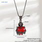 MHS.SUN Gold Plated Sacred Heart of Jesus Cross Necklace Red Zircon Religious Catholic Pendant Necklaces For Women Girls Jewelry