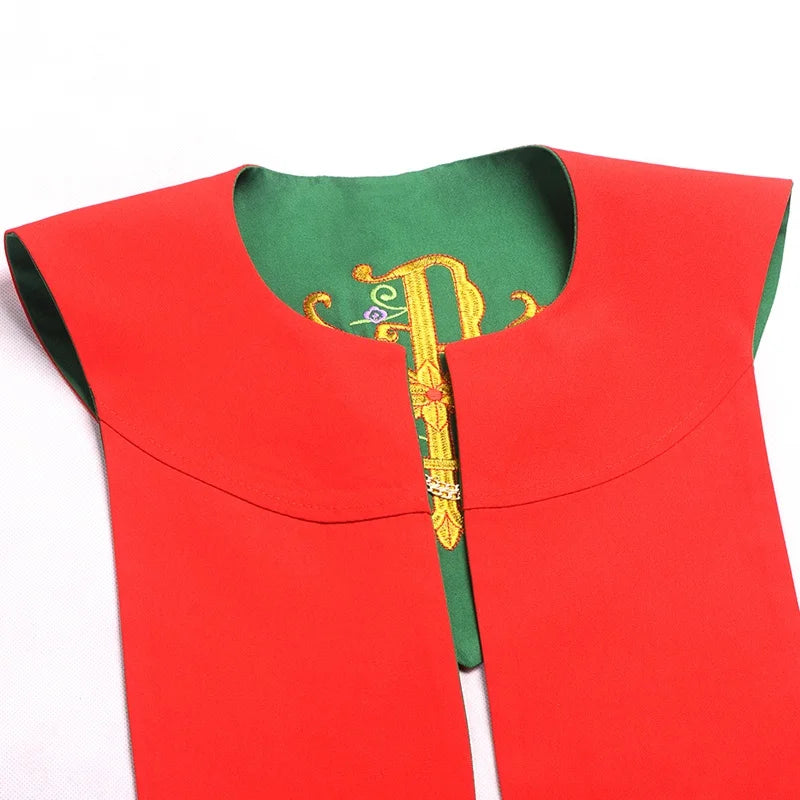 Priest Stole Clergy Costume Soutane Reversible Double Side Embroidery Church Scarf