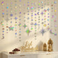 Iridescent Star Moon Circle Dot Hanging Garland Ramadan Eid Mubarak Decoration Twinkle Wedding Baby Shower Birthday Party Decor