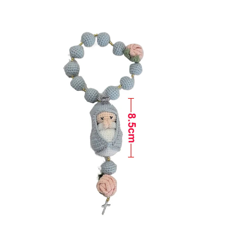 Handmade Christening Baptism wedding engagement Communion birthday Bridal Rosary with Saint Christmas Gift Home Decoration