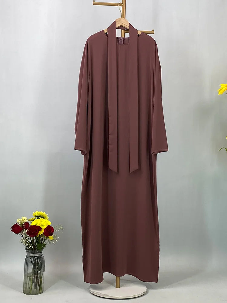 Hot Selle Muslim Woman Abaya With Pockets Islamic Casual And Simple Long Dresses Moroccan Caftan Woman Dubai Abaya Ramadan Black