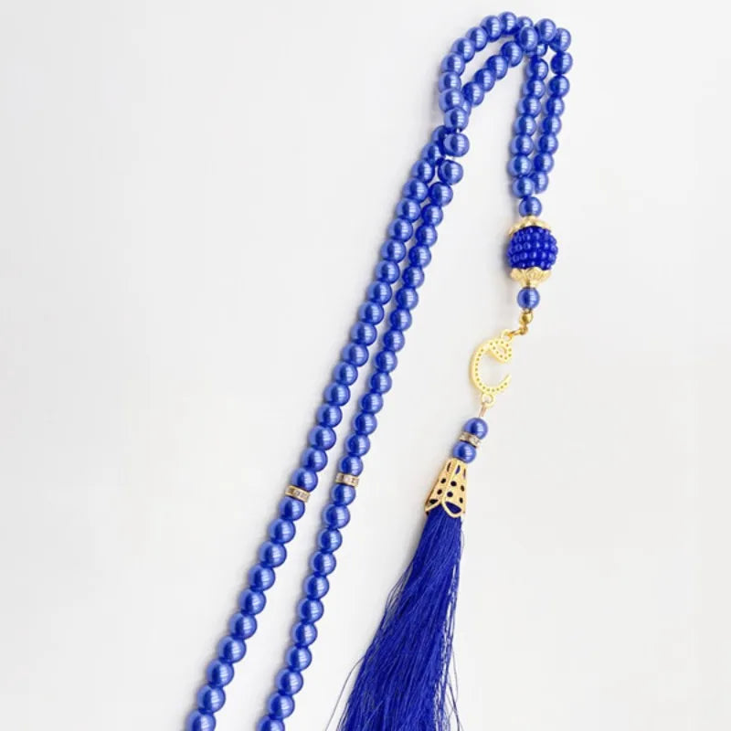 6mm 99pcs Glass Pearls Tassel Turkish Style Muslim Rosary Islamic Prayer Beads Bracelet For Women Jewelry Accessories Gifts New