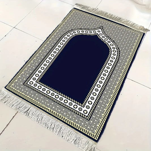 VIKAMA Portable Prayer Mat Pilgrimage Design Foldable Prayer Mat Living Room Islamic Daily Worship Soft Carpet