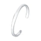 Sole Memory Simple Smooth Shiny 925 Sterling Silver Resizable Opening Bracelet For Women Luxury Jewelry Gift BR349