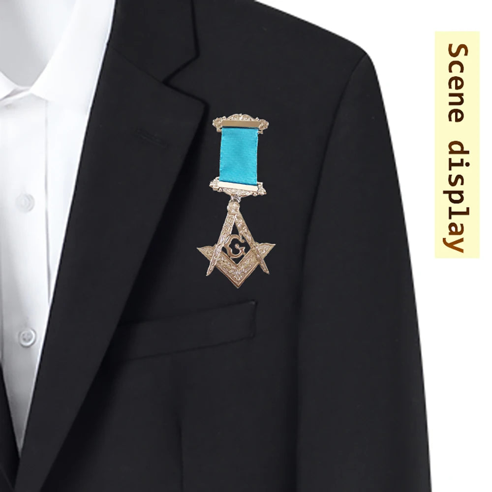 Masonic Ribbon Medal Lapel Pins Badge Mason Freemason Badge  Anniversary Present Brooch Accessories Souvenier
