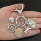New ideas Earth plane keychain pendant earth compass personality memorial key ring gift for travel lovers