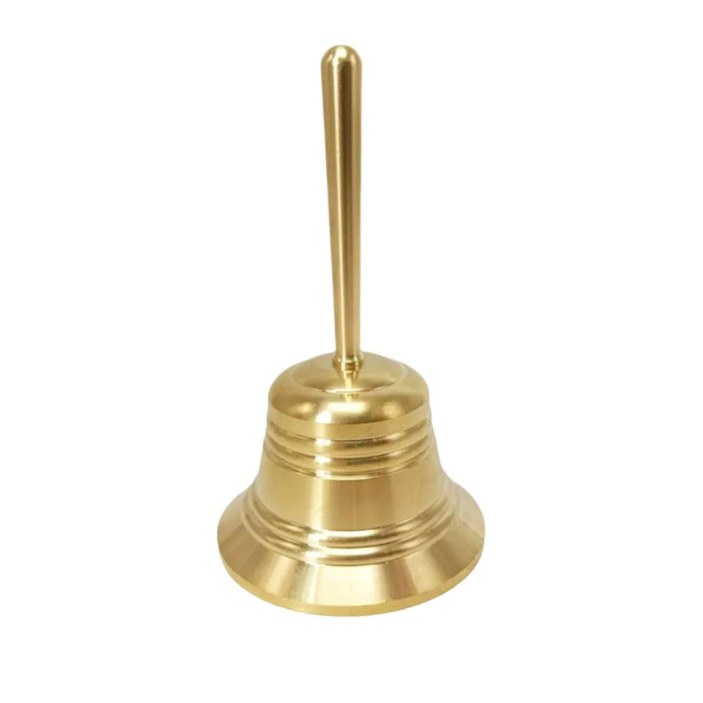 Sound-producing Solid Brass Call Bell Polishing Crisp Sound Hand Bell Vintage with Bell Clapper Bell Desktop Ornaments