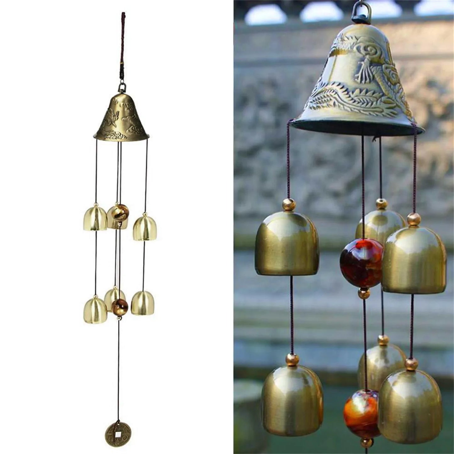 Metal Wind Chime Large Outdoor Garden Wind Chime Pleasant Ringing Bell Wind Chime Hanging Decoration Courtyard Hanging Decor