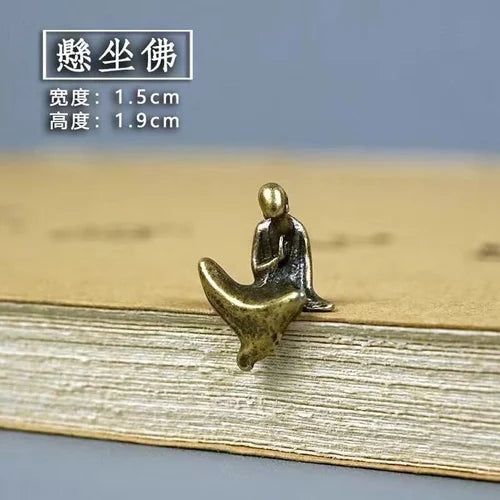 Micro Landscape Bronze Chinese Buddha Ancient Tea Ceremony Zen Moss Rockery Bonsai Sand Table Decorationfairy Garden Miniatures