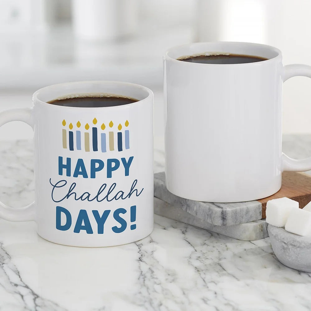 Happy Challah Days Coffee Mug Funny Holiday Pun Thoughtful Gift for Friends and Family on Hanukkah Jewish Holiday Home Accessory