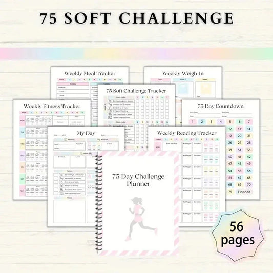 75 Day Challenge Planner Fitness Plan Weight Loss Record Book Daily Journal Notebook