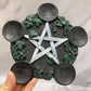 Crystal Ball Holder Astrology Pentacle Altar Plate Resin Tealight Holder Tray Witchcraft Altar Supplies Home Decor