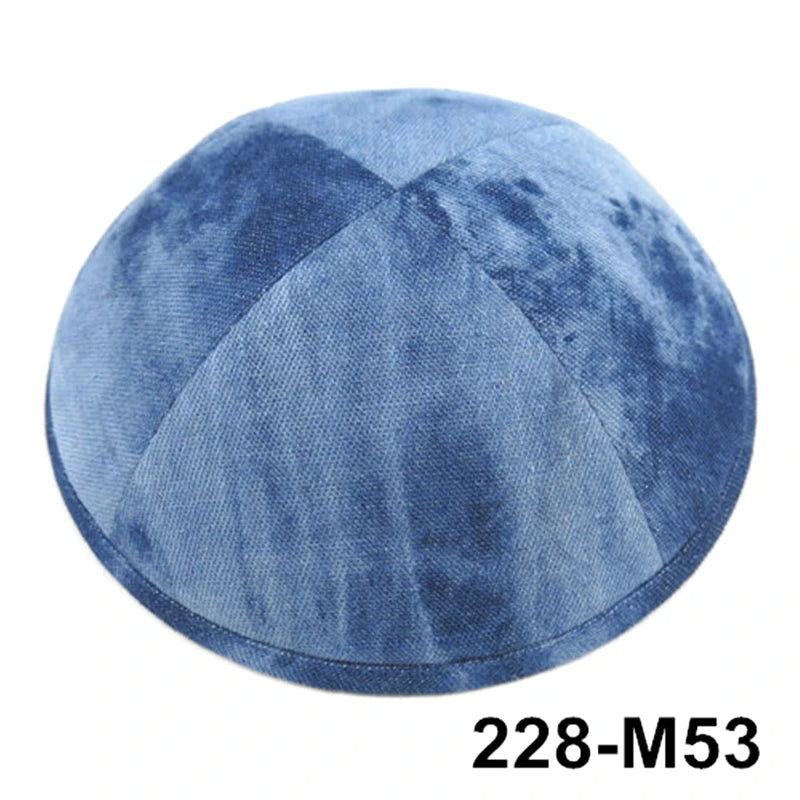GIU 19cm Jewish Jean Denim Kippo Hats Caps Skullies Beaniest Kipa Yarmulke Kippah Dome For Wedding And Events