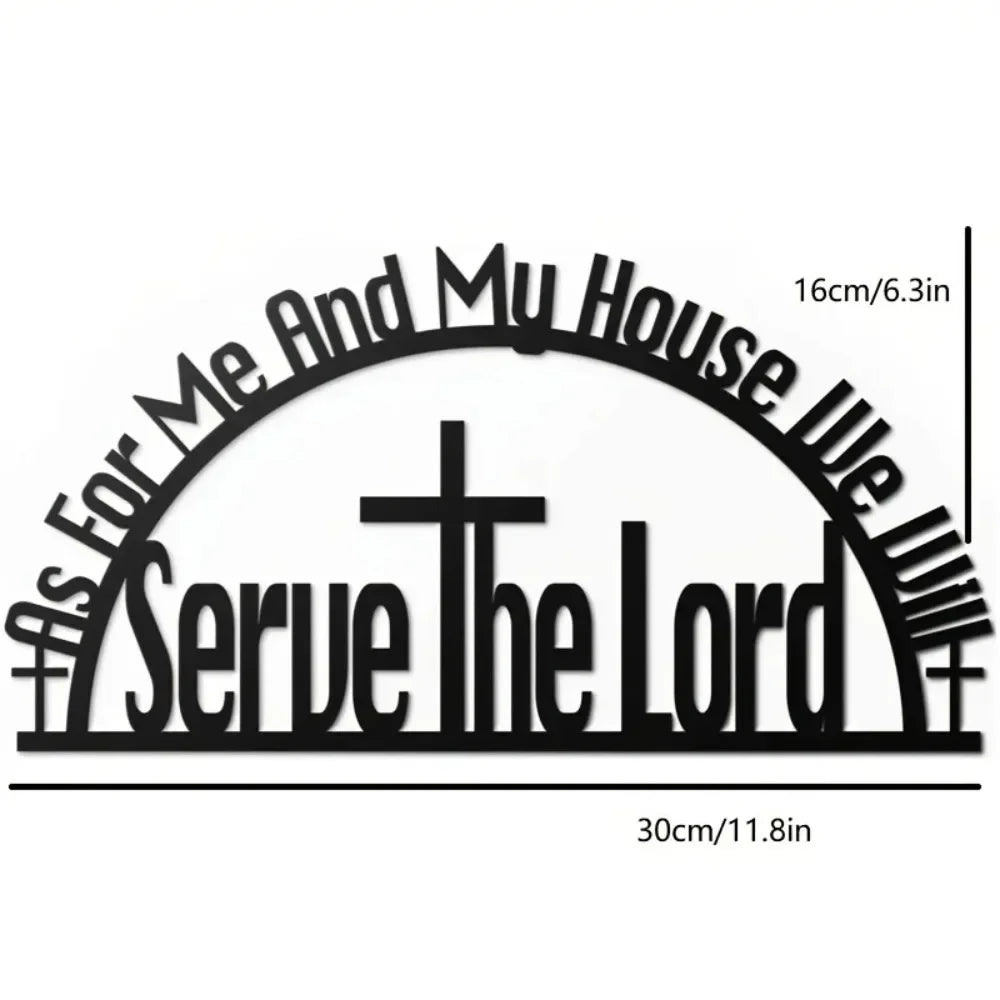 As For Me and My House Sign 2024 Black metal Bible verse wall decor, Christian inspirational wall art for home