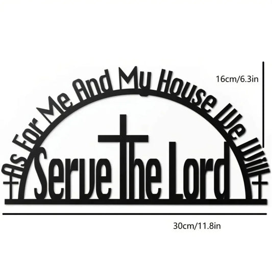 As For Me and My House Sign 2024 Black metal Bible verse wall decor, Christian inspirational wall art for home