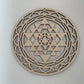 Sri Yantra Wall Decor Wood Wall Sculpture Sacred Geometry Crystal for Meditation