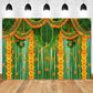 Indian Traditional Photography Background Marigold Green Leaf Hindu Indian Wedding Holi Flowers Garland Anniversary Backdrops