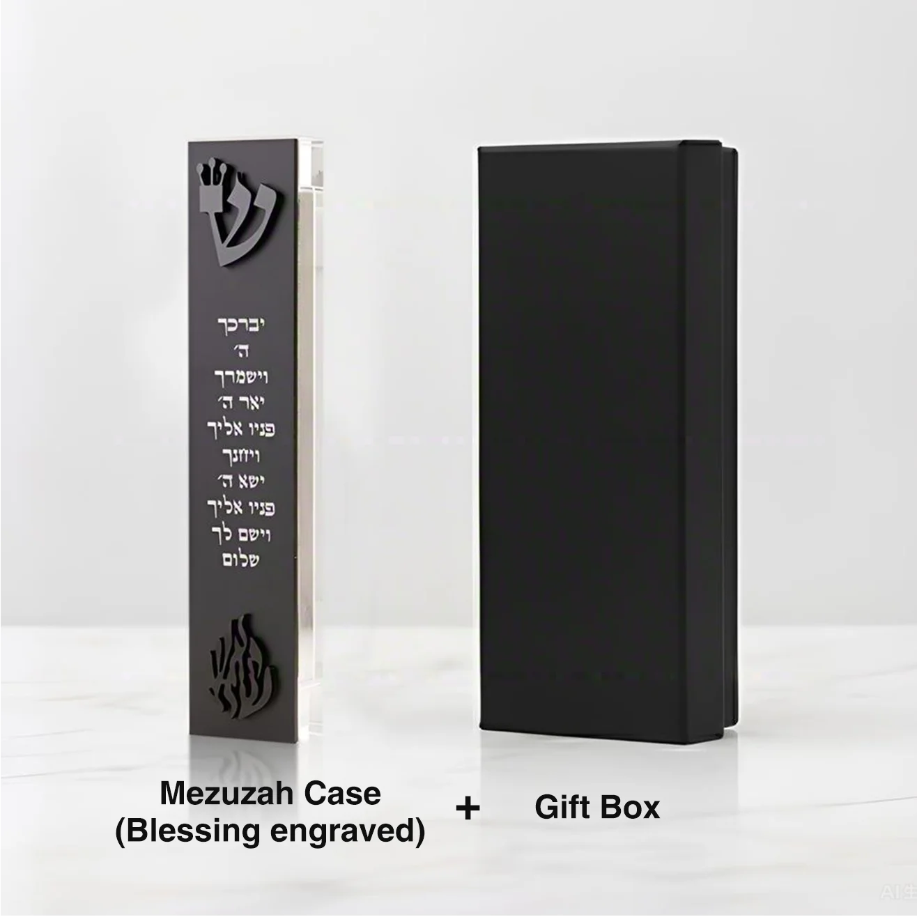 Personalized  Acrylic 3D Cut Jewish Mezuzah with Home Blessing&Name Custom Mezuzah Case Judaica Gift New Home Jewish Gift
