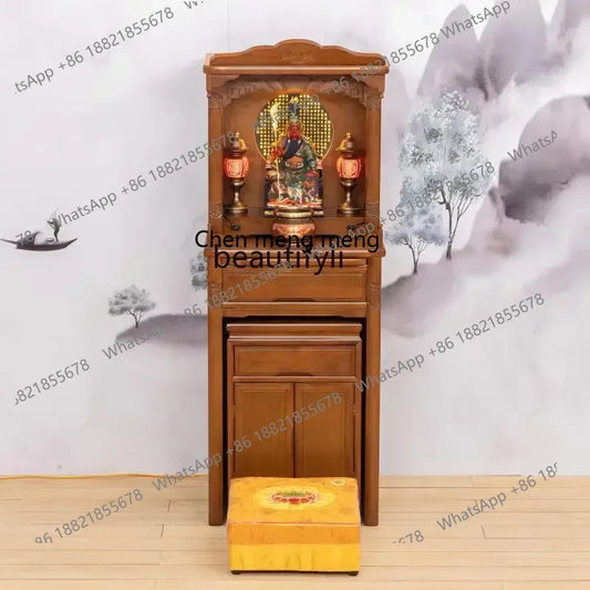 X Household Solid Wood Middle Hall Cabinet Living Room Clothes Closet Buddha Cabinet Altar Buddha Shrine Altar Cabinet
