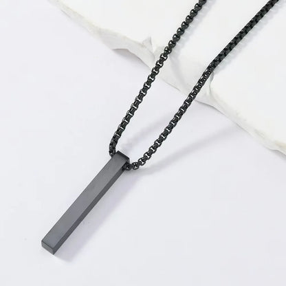 Cylindrical Necklace, Unisex, 3D Bar Pendant, Simple Casual Neutral Necklace