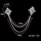 Fashion Tassel Crystal Cross Chain Brooch Women's Shirt Collar Pins and Brooches Personality Lapel Pin Buckle Women Accessories
