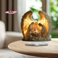 S-1Pc Sacred Heart Of Jesus Angel Acrylic Ornament - Traditional Religious Art Decor with Base for Home Desktop Display