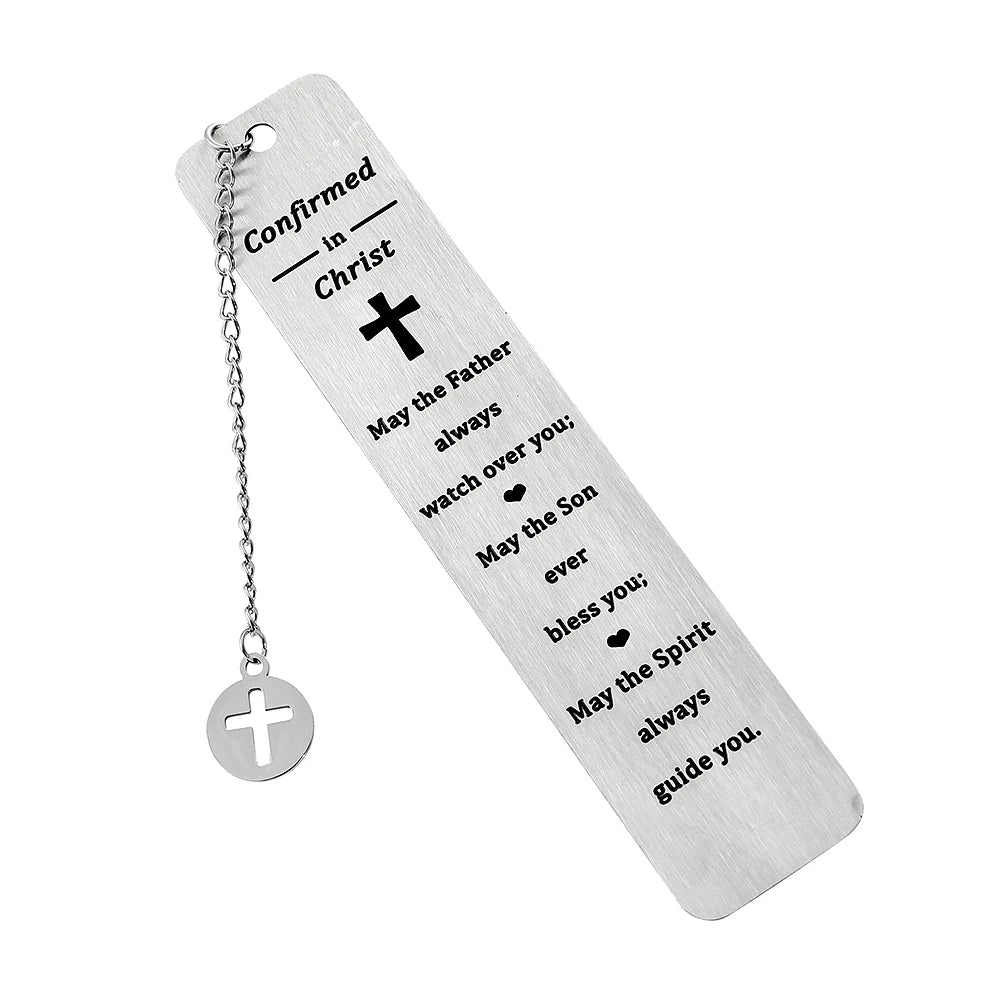 Religious Stainless Steel Bookmarks with Charms，Durable Page Markers for Christians, Bible Readers & Gift - Givers