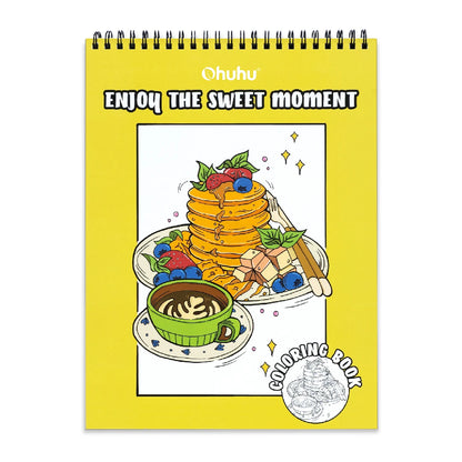 Ohuhu Anti-Stress Colouring Book Double-Sided Bleed-Resistant Paper Mindfulness Designs for Relaxation Spiral Bound Art Therapy
