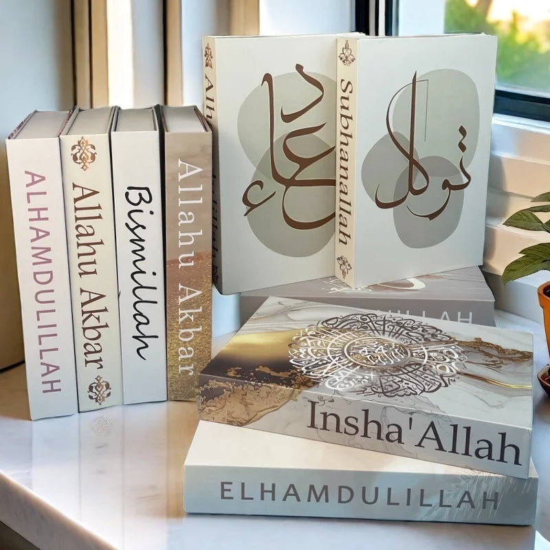 Islamic Mosque Luxury Fake Book Storage Box Kaaba Decorative Books Home Decor Coffee Table Bedroom Ornament Interior Decoration