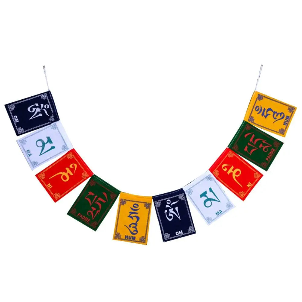 10pcs/string Tibetan Buddhist Supplies Mini Colorful Prayer Flags Five Colors Flannel Buddhist Ceremony Flag Horse Flag Temple