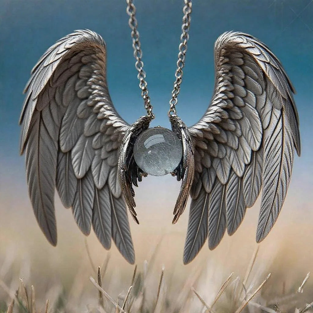 The New Ghost Wing Crystal Retro Necklace Is Fashionable, Unique and Personalized. It Is An Aged Pendant and A Pendant Accessory