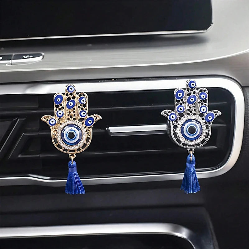 1Pc Evil Eye Car Vent Perfume Holder - Fits All Vents Holds Oils/Fresheners Easy Install Stylish Gift for Car Lovers