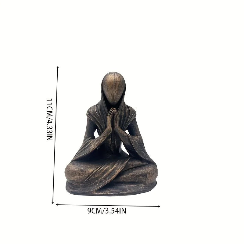 Meditation Alien Statue Resin Handmade Sculpture Yoga Zen Desktop Decor Unique Gift For Home Office Meditation Decorations