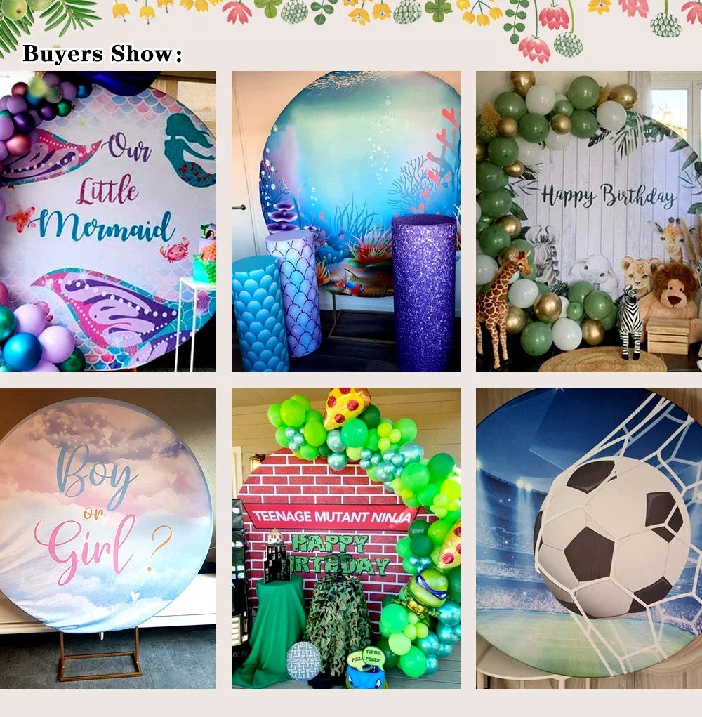 Krishna Round Backdrop Baby Baptism Backdrop Hindu God Krishna Radha Yashoda Circle Cover Indian Wedding Photography Prop