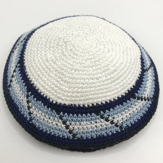 15cm/16cm/17cm Kippah Traditional Jewish Yarmulke Hand Made Knit Judaica Yamaka Kippot Hat for Men