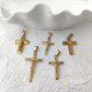 New Design 18K Gold Plated Waterproof Stainless Steel Jesus Cross Pendant For Men Religious Charms