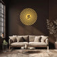 20" Radiant "Aum" Golden Metal Wall Sculpture | Sacred Mandala for Zen/Spiritual Spaces | Halloween & Christmas Gift