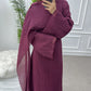 Sweet Slim-Fit Hijabi Abaya Dress-Fixed Long Scarf, Integrated Waist Belts, Decorative Pin. Ramadan Eid Party Muslim Women Dress