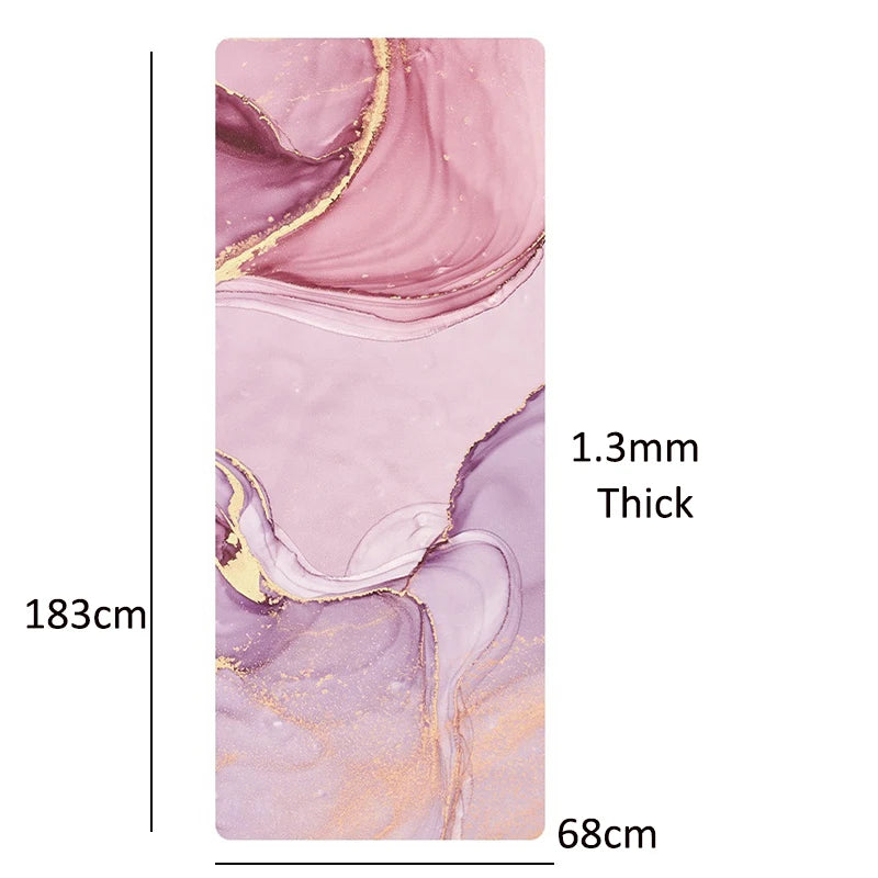 Rubber Gym Yoga Mats 68*183cm Foldable Meditation Pilates Pads Shock Absorption Suede Yoga Towel for Gym Sports Travel Exercises