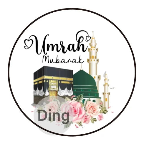 Personalised ZamZam Water Bottle Stickers Hajj Umrah Mubarak Eid Label Box Bag Seal Muslim Ramadan Kareem Celebration