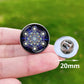 Metatron Cube Stainless Steel Pin Badge Sri Yantra Sacred Geometry Glass Brooch for Men Women Bag Decoration