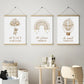 Islamic Gold Bear Rainbow Hot Air Balloon Nursery Posters Wall Art Canvas Painting Print Pictures Cute Kids Bedroom Home Decor