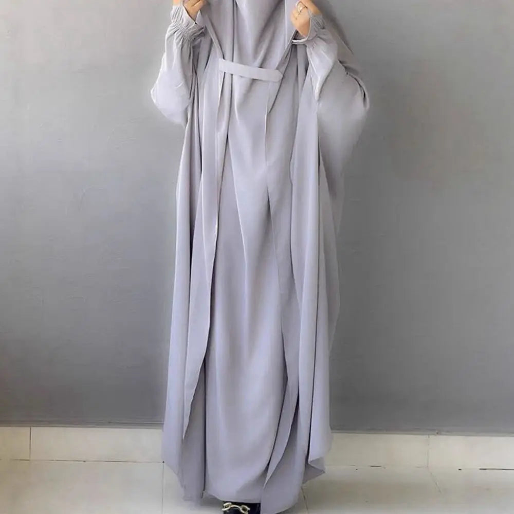 Eid Muslim Abaya Women Dresses Modest One Piece Long Robe Headscarf Jalabiya Ramadan Morocco Dubai Abayas Kaftan Islam Vestidos
