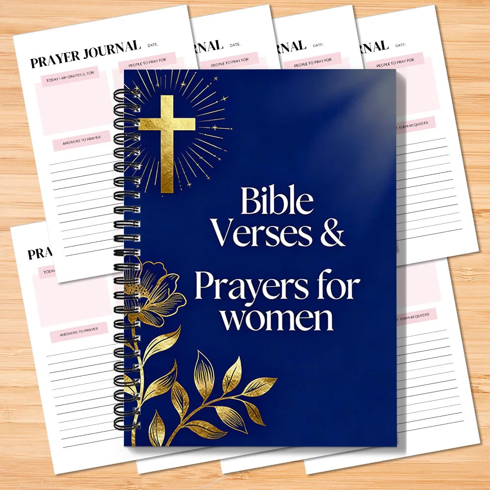 1PC Bible Verses & Prayers For Women Spiral Notebook, Daily Prayer Journal For Gratitude & Devotion, Christian Faith Planner For