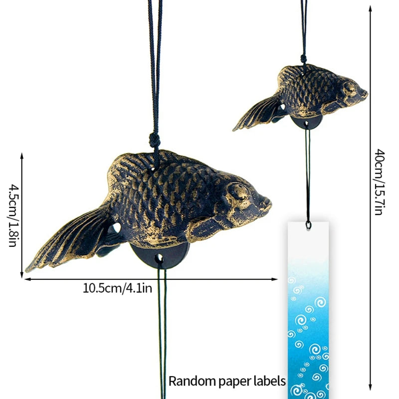 Japanese Wind Chimes Cast Iron Feng Shui Wind Bells Good Luck Hanging Pendant Indoor Outdoor Temple Home Garden Decoration