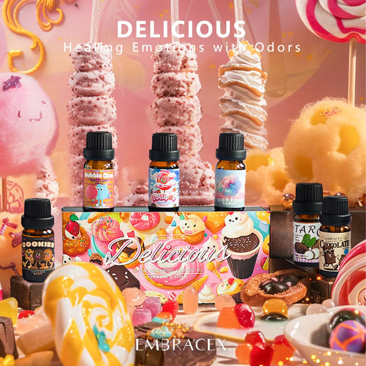 6PC/1PC 10ML Gourmet Food Dessert Sweet Perfumes Set Delicious Essence Oils Aromatherapy Oils Oils For Diffuser Candle Making