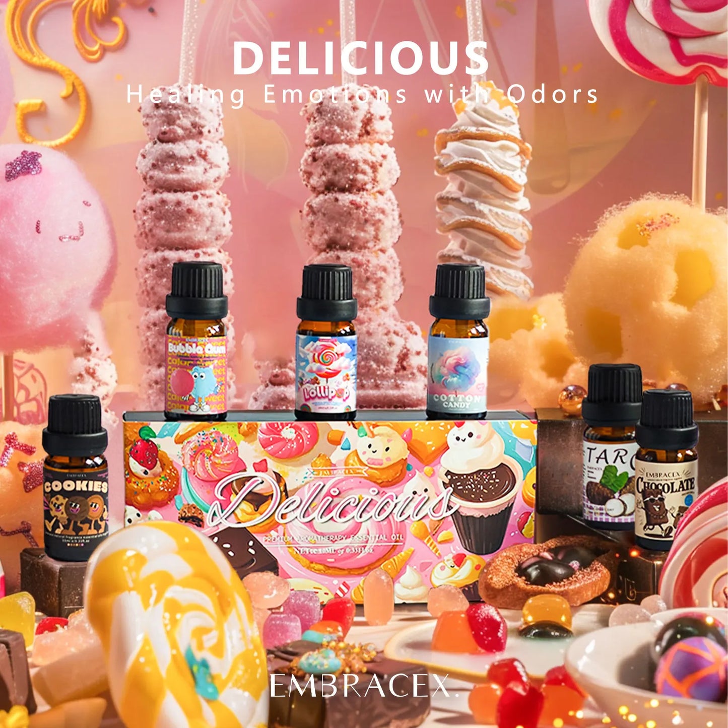 6PC/1PC 10ML Gourmet Food Dessert Sweet Perfumes Set Delicious Essence Oils Aromatherapy Oils Oils For Diffuser Candle Making