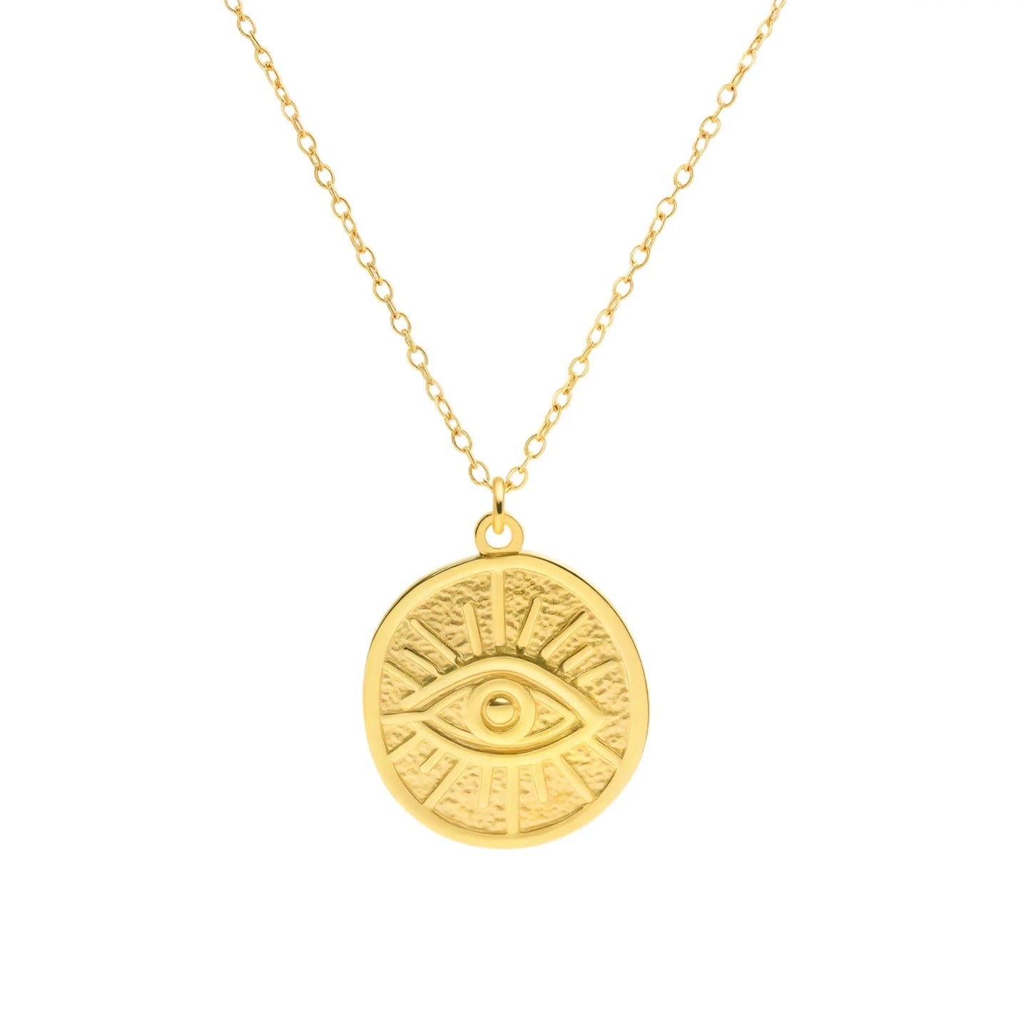 Chamica 18k Gold Plated  Trendy Dainty Charm Evil Eye Waterproof Delicate Necklace for Women Lucky Protection Jewelry Best Gift