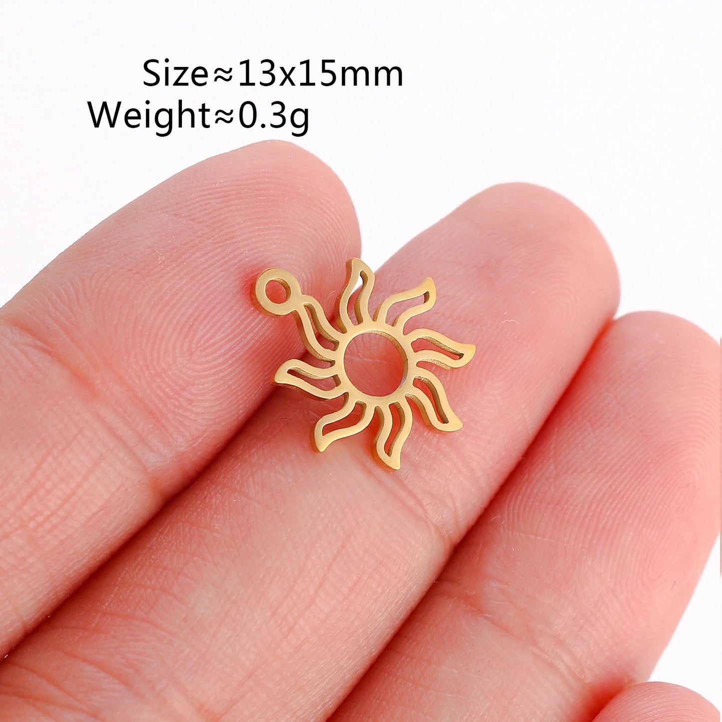 5Pcs Stainless Steel Moon&Sun&Star Charm Jewelry Making Accessories Supplies DIY Necklace Bracelet Celestial Pendants Findings